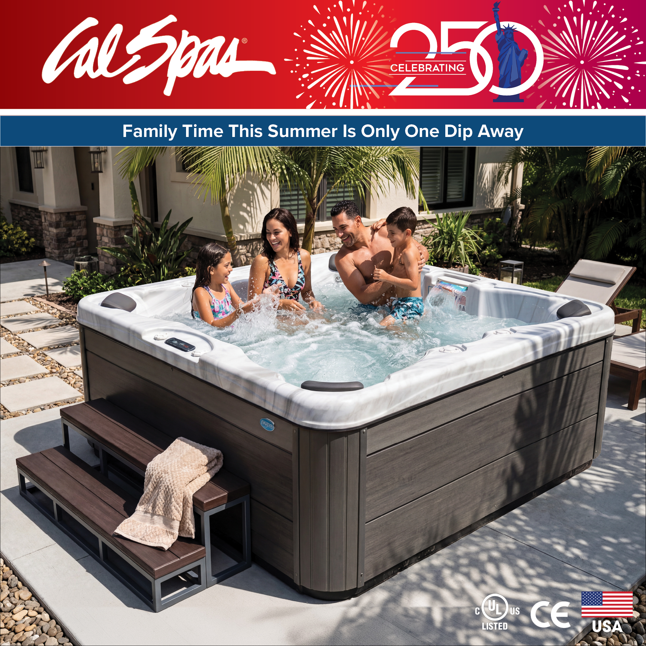 Calspas hot tub being used in a family setting - Cape Girardeau